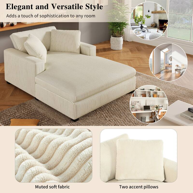 53.5" Oversized Chaise Lounge Lounge Chair, Living Room Upholstered Single Sofa Chair Sleepers Couch Bed