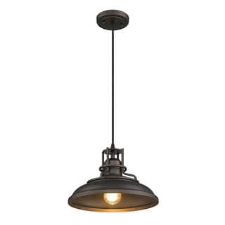 Farmhouse Vintage Barn Pendant Light Oil with Rubbed Bronze Finish
