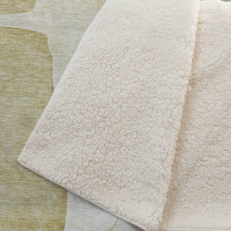 Premium Machine Washable Contemporary Abstract Sherpa Throw Blanket