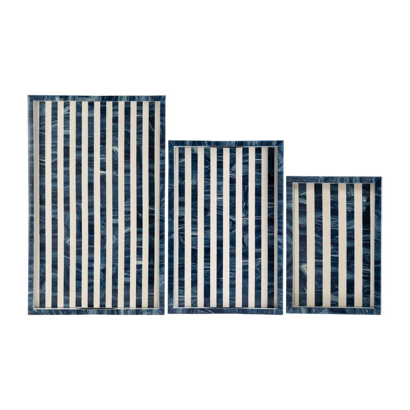 Sagebrook Home Decorative Trays, Set of 3 - 24" x 15" x 2"