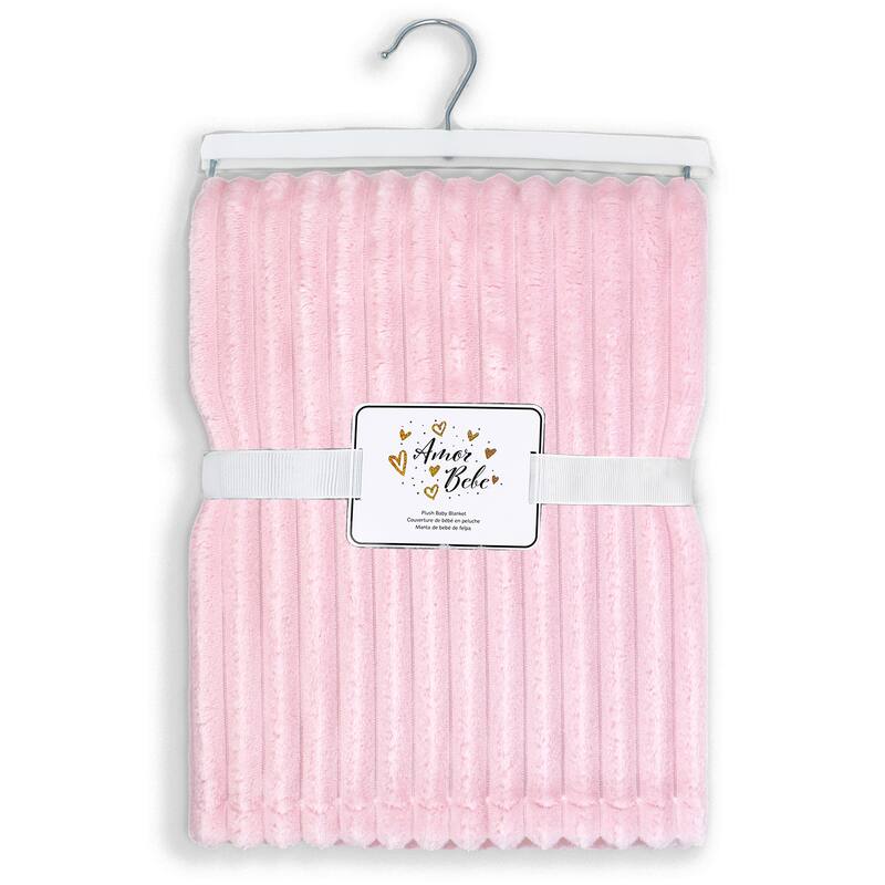 Stripe Plush Baby Blanket - N/A