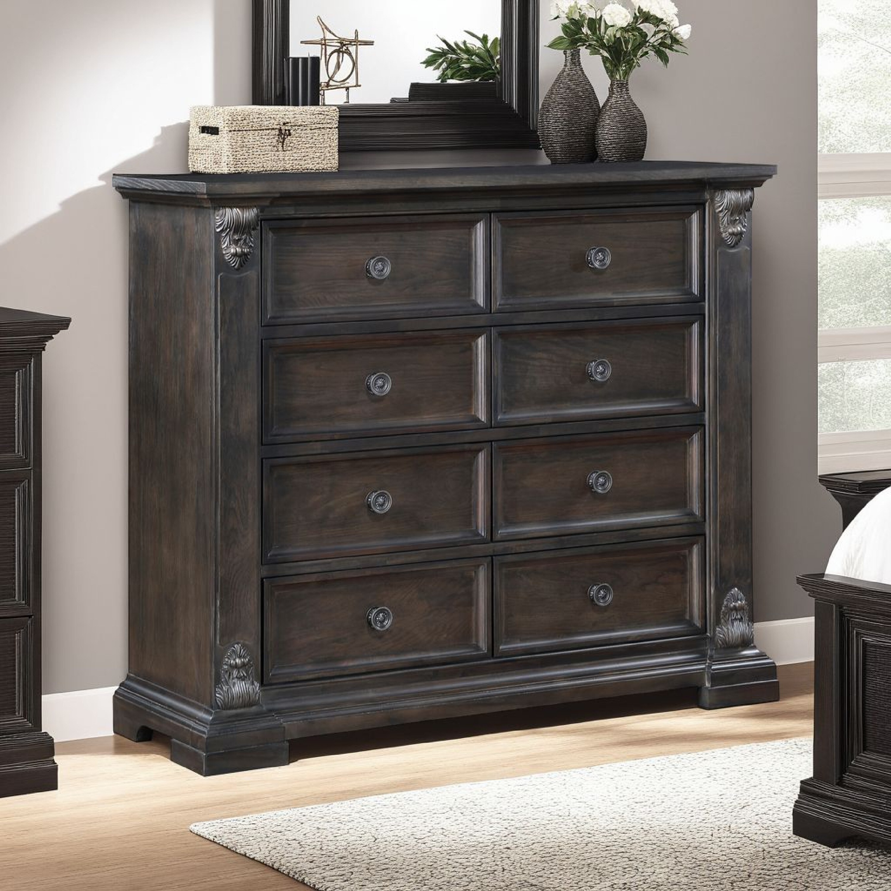 black brown tall dresser Walz Tall Dresser Chest, 8 Drawers, Espresso Brown Oak, Black Knobs - Bed  Bath & Beyond