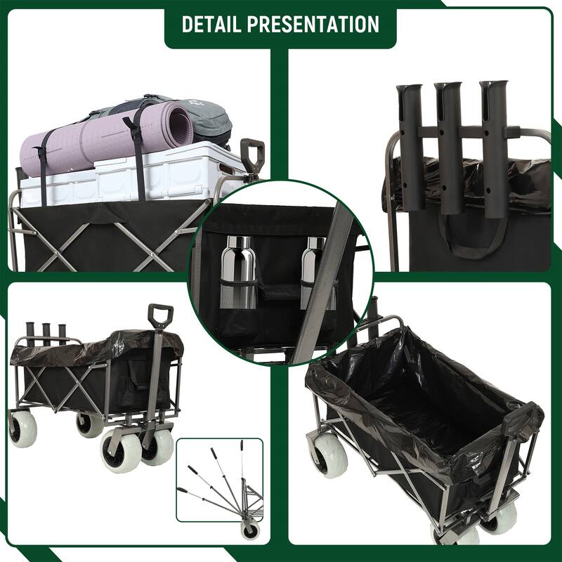 500lb Beach Wagon w/Rod Holders & Big Wheels - All-Terrain Steel Cart