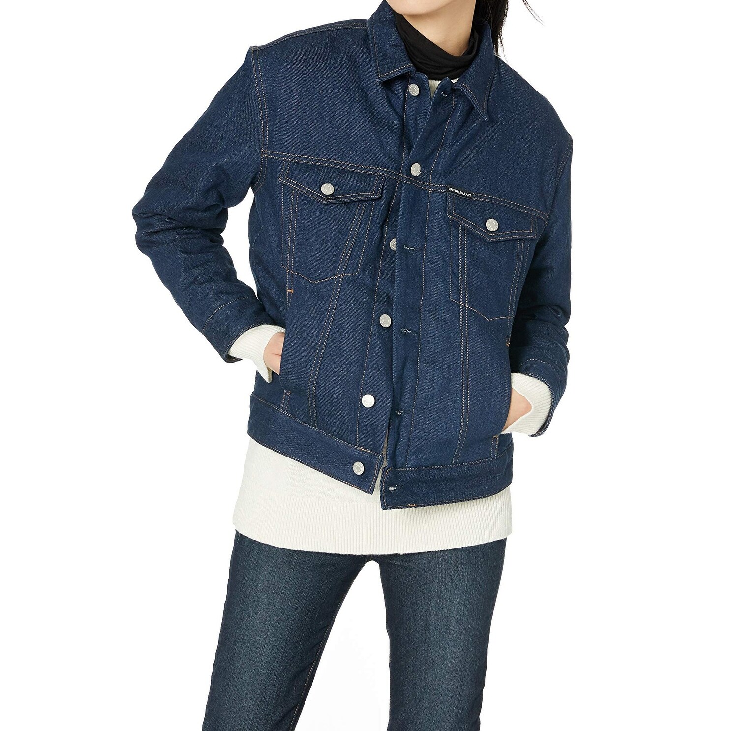 padded denim jacket womens