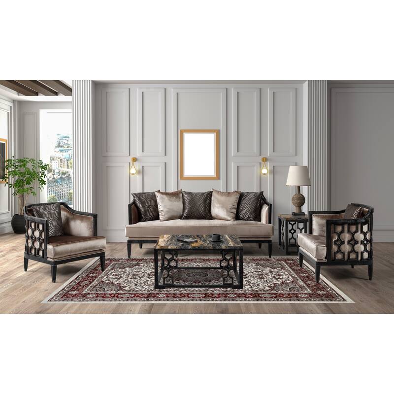 Master Collection Floral Transitional Area Rug
