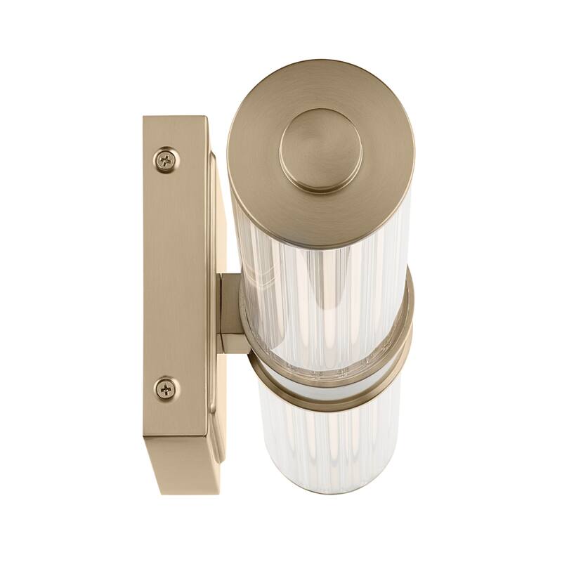 Kichler Lighting Laurene 18.5" Linear Bath Bar Small LED with Clear Fluted Glass in Champagne Bronze