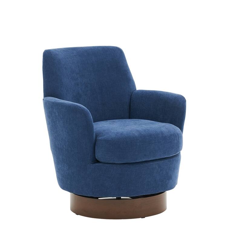 Modern Swivel Barrel Chair with Gold Stainless Steel Base