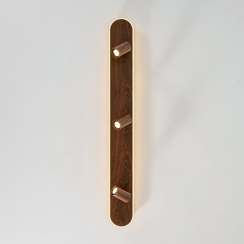 Farmhouse Wood LED Oval Linear Adjustable Spotlight Flush Mount