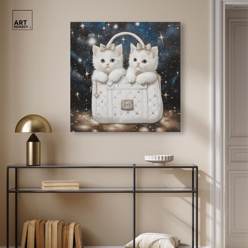 Constellation Kittens Purse Canvas by Art Remedy, Gallery Wrapped