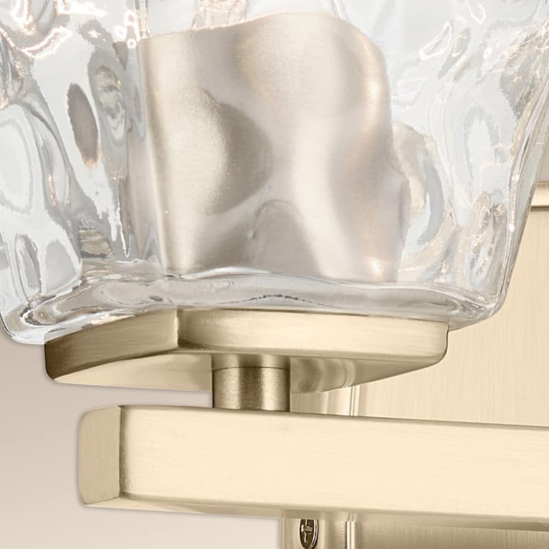 Kichler Lighting Marant 14.25" 2-Light Vanity Light with Clear Water Glass in Champagne Bronze