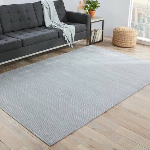 Phase Handmade Solid Color Textured Wool/ Viscose Area Rug