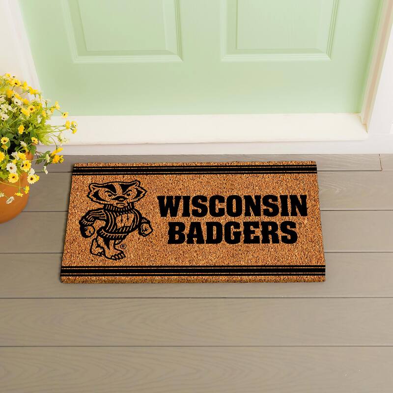 University of Wisconsin-Madison Monochrome Indoor/Outdoor Coir Door Mat - 28" x 16" Alternate