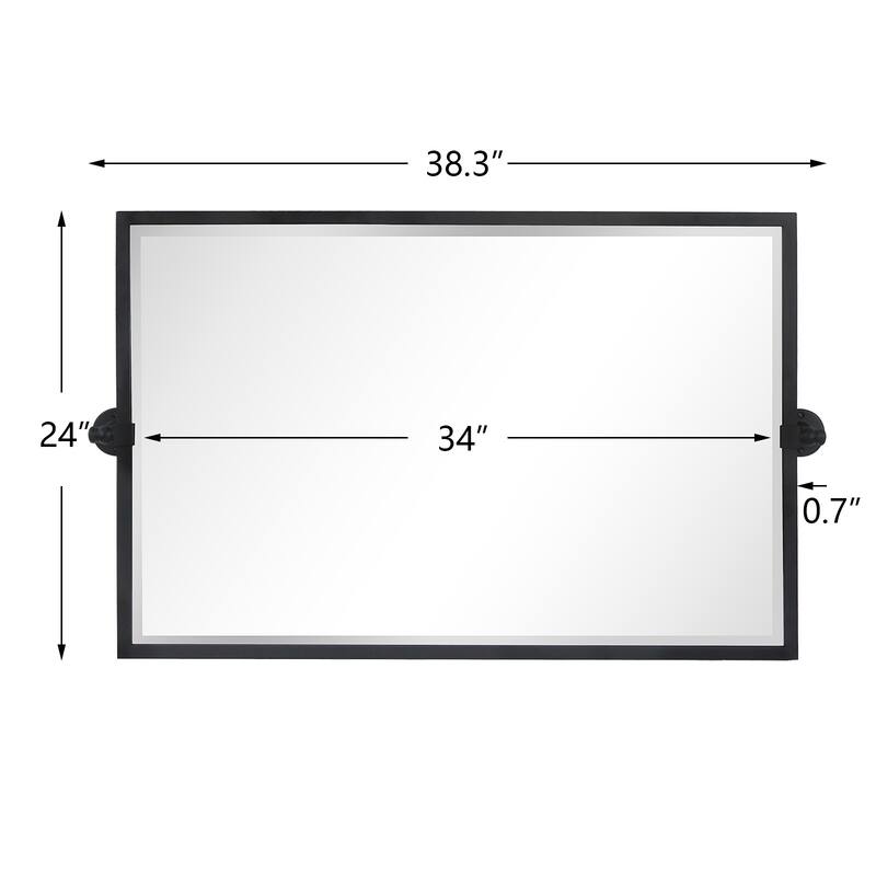 TEHOME Kenti Horizental Rectangle Metal Wall Mirror