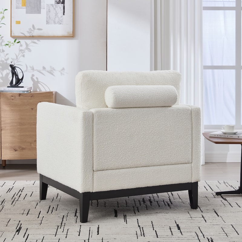 Boucle Armchair with Pillows