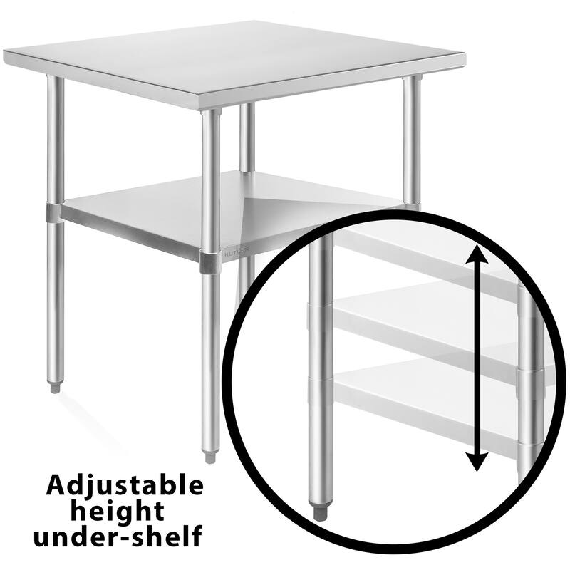 24 x 30in NSF Commercial Stainless Steel Prep and Work Table w Wheels - 24" x 30"