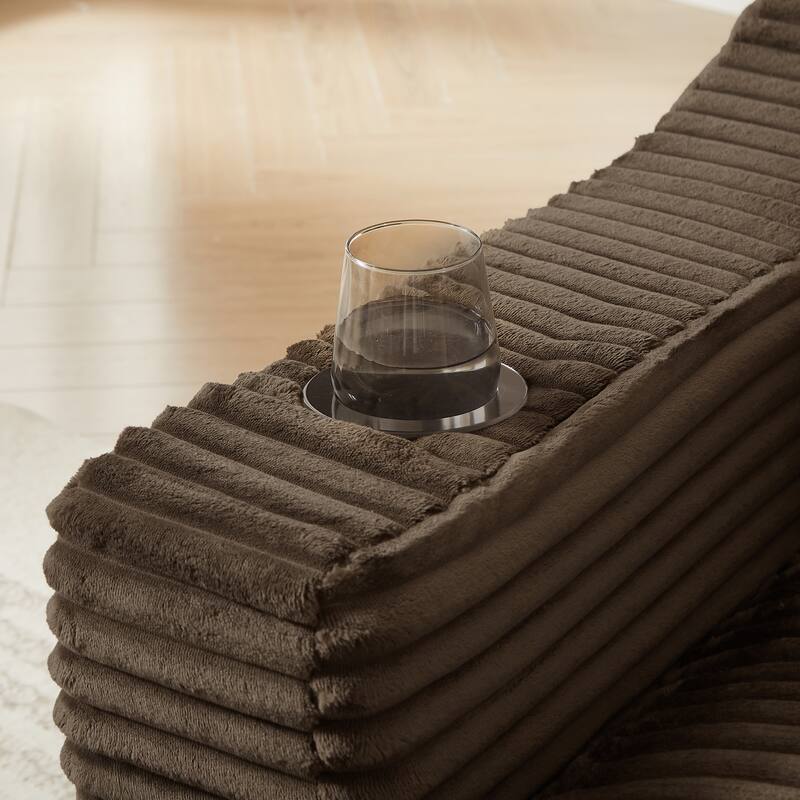 Rossetta 47'' Modern Comfortable Unique Cushion Design Cushioned Compression Corduroy Sofa with Spacious Depth