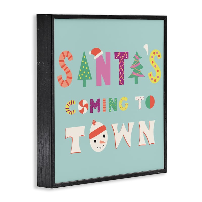 Stupell Whimsical Santa's Coming To Town Framed Giclee Art Design By Sazerelli Designs