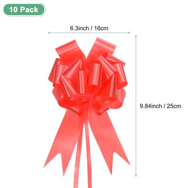 10pcs Large Pull Bow 10 Inch Flower Bows for Wedding Baskets