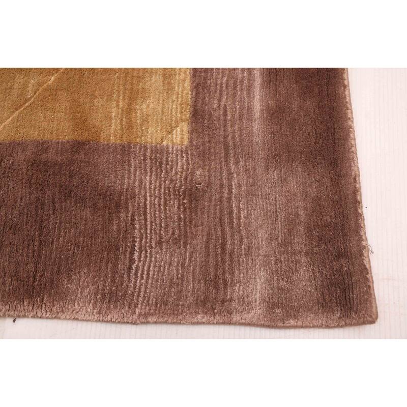 ECARPETGALLERY Hand Loomed Elysian Tan Viscose Rug - 6'7 x 9'9