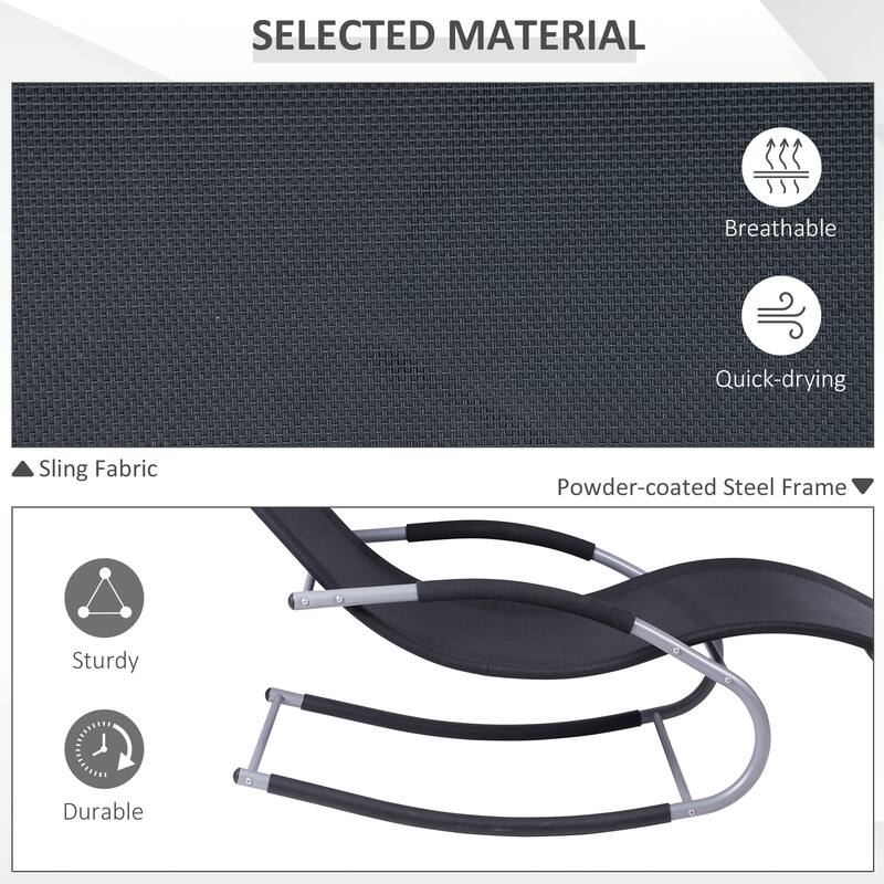 Outsunny Zero Gravity Rocking Chair Outdoor Chaise Lounge Chair Recliner Rocker