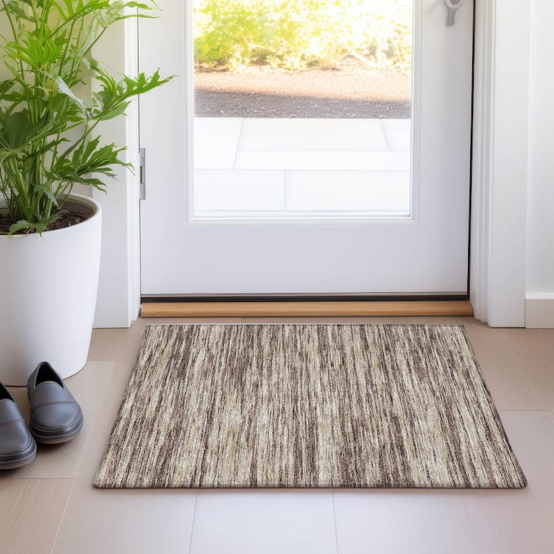 Machine Washable Indoor/ Outdoor Casual Ombre Chantille Rug