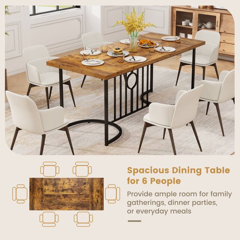 Gymax 71'' Large Dining Table for 6-8 People Rectangular Kitchen Table