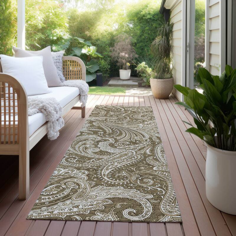 Machine Washable Indoor/ Outdoor Chantille Traditional Paisley Rug