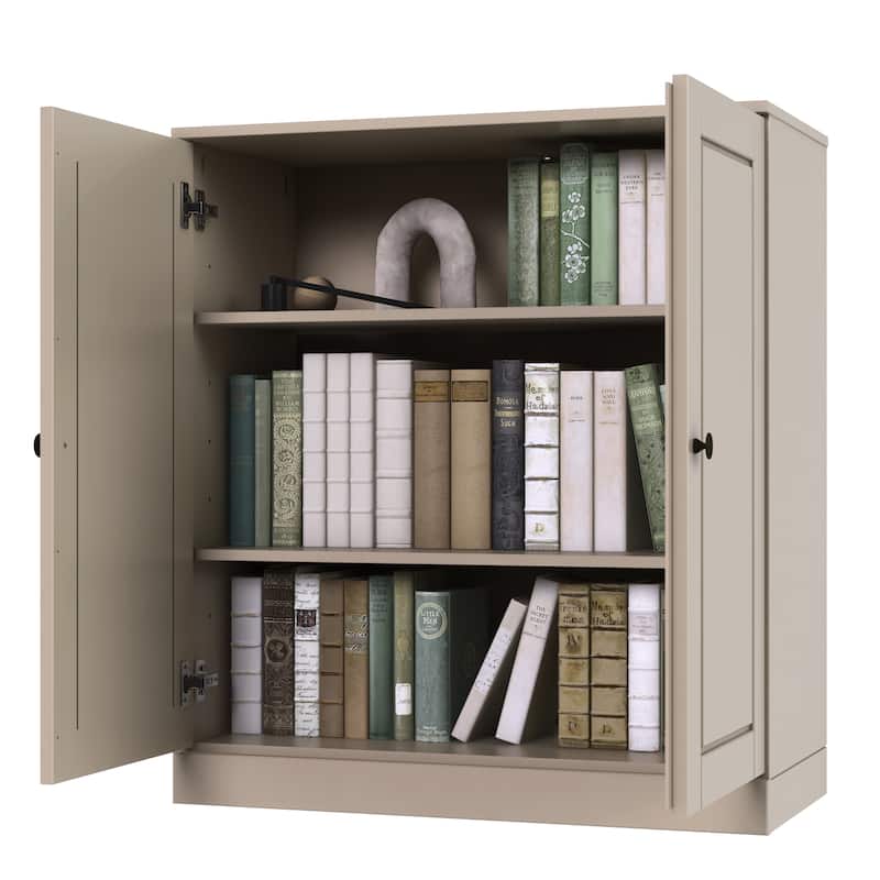 Palace Imports 100% Solid Wood 3-Shelf Bookcase, Adjustable Shelves, 32" Wide, 35.75" Tall