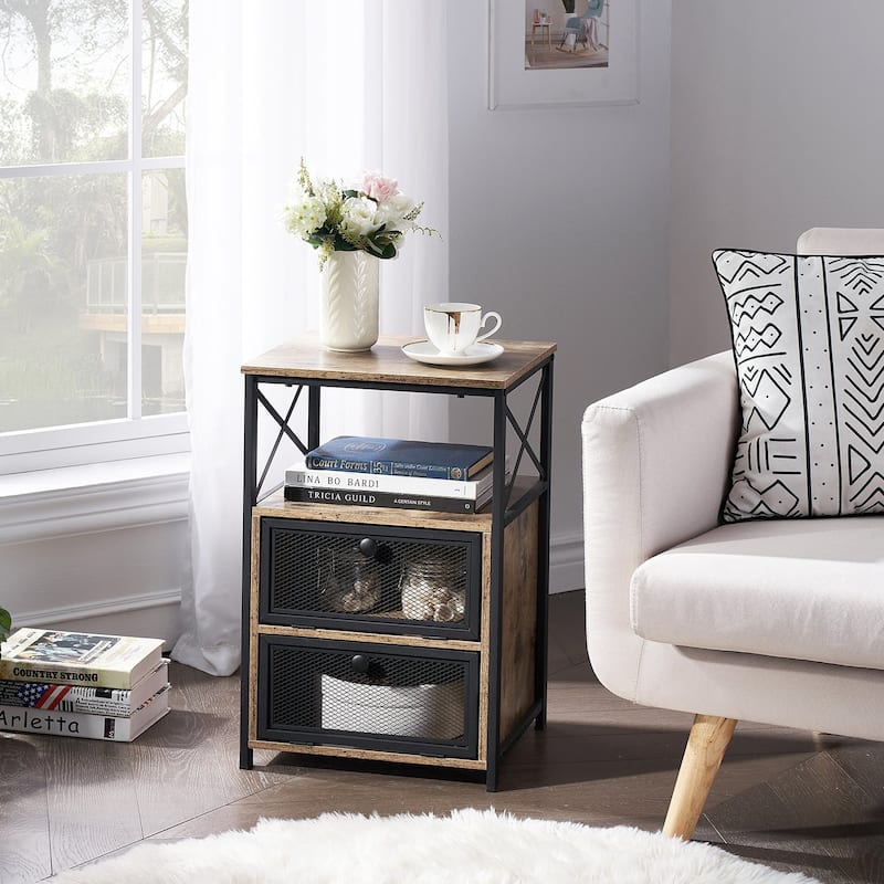 Nightstand, End Side Table with Storage Space and Door,Modern Nightstands for Living Room,Bedroom