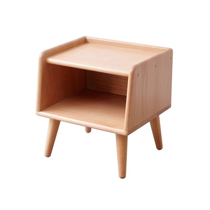 Christopher Knight Home - Elska Solid Beech Nightstand with Open Storage and Rounded Edges