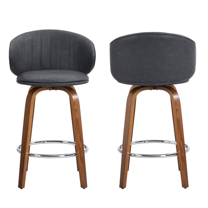 26 Inch Bentwood Bar Stools Swivel Counter Height Bar Stools