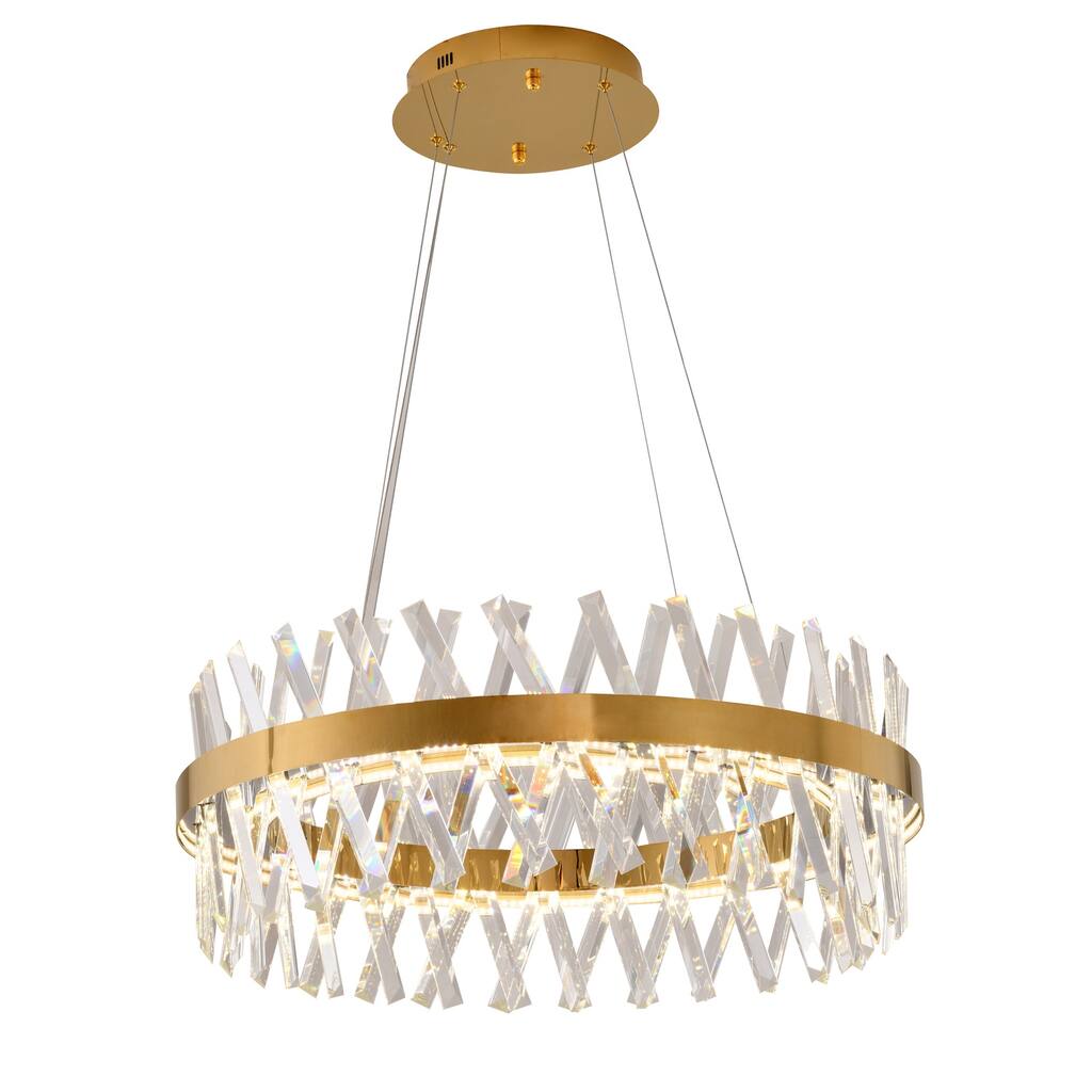 Crystal Chandelier 1 Light Hanging Pendant Lamp, Old World Style Ceiling Fixture, 26" Wide - 10