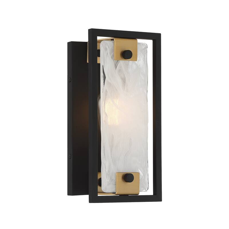 Savoy House 9-1697-1 Hayward 12" Tall Wall Sconce - Matte Black / Warm Brass