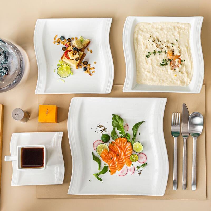 MALACASA Flora Porcelain Dinnerware Set (Service for 6)