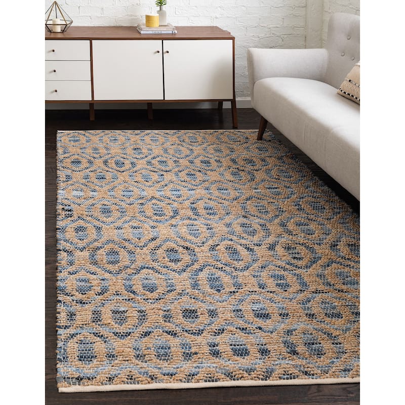 Braided Dosa Collection Area Rug - 9'x12' - Blue-Natural