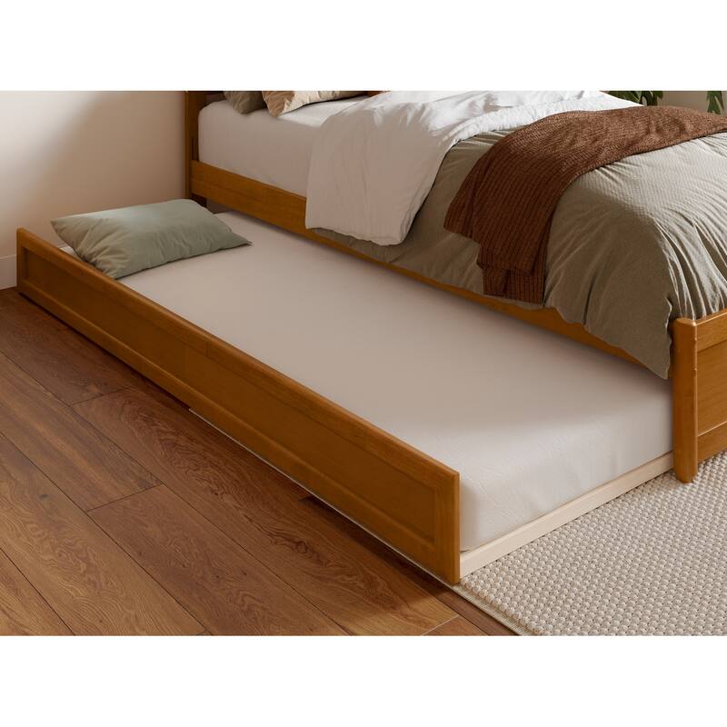 Lucia Platform Bed with Panel Footboard and Twin Trundle