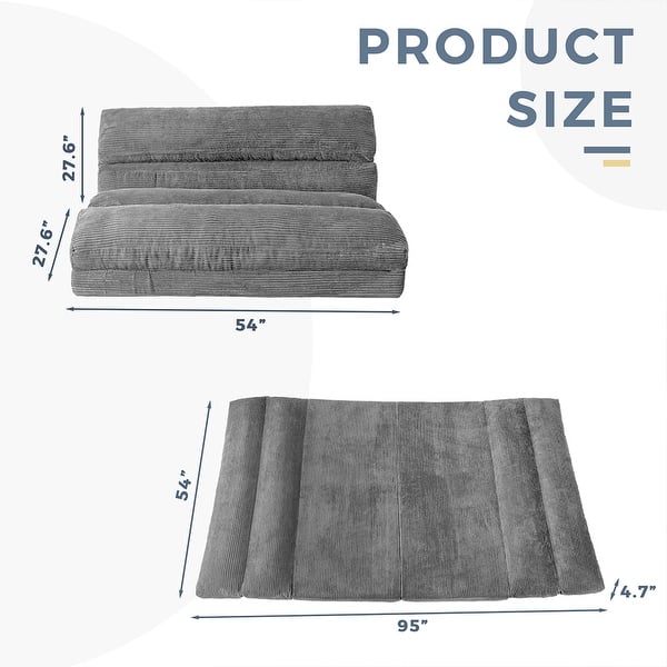 dimension image slide 16 of 26, Folding Sofa Bed,Sleeper Sofa Chair Bed Upholstered Sofa Couches