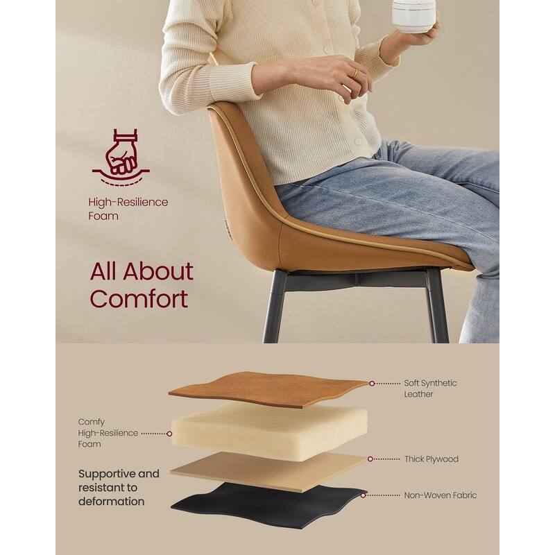 Contemporary Set of 2 Bar Stools - Stylish Seating Solution for Home