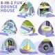 preview thumbnail 4 of 6, Oxford Cloth Rainbow Inflatable Water Bounce Castle In Pink And Purple With Slide And Climbing Wall - N/A