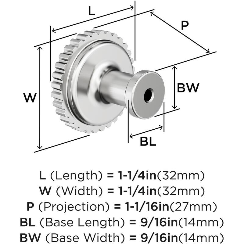 Amerock BP37800 Farewind 1-1/4" Fluted Mushroom Cabinet Knob