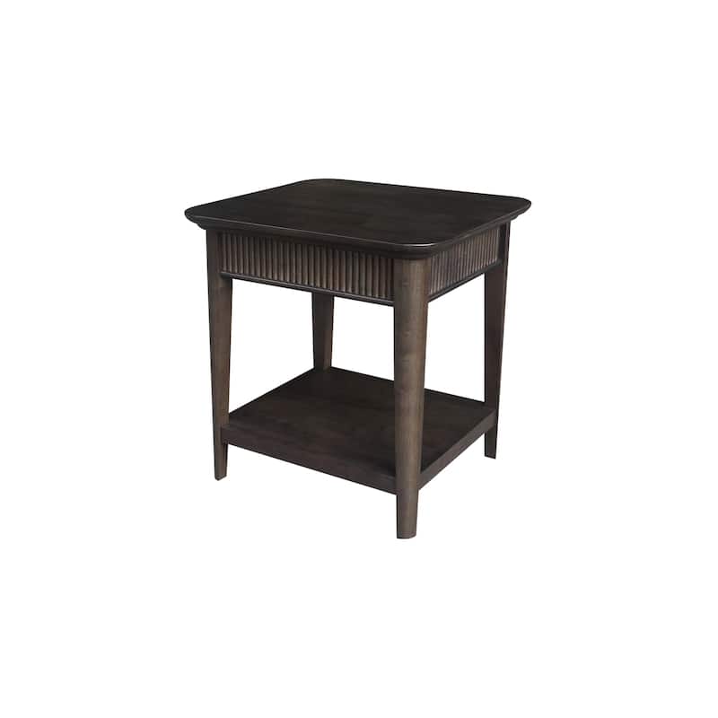 Haven Solid Wood End Table - Coal