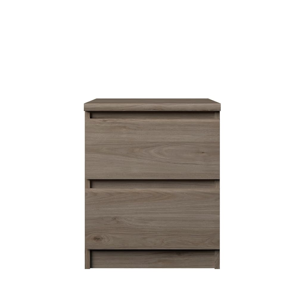 Two Drawer Nightstand - Scottsdale Bedside Table with Metal Drawer Slides and Durable Finish