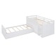preview thumbnail 35 of 46, L-shaped Space-Saving Twin Loft and Twin Platform Bed with 7 Drawers and Full Guardrail,Loft and Platform Bed