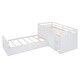 preview thumbnail 35 of 46, L-shaped Twin Loft Bed and Twin Platform Bed with 7 Drawers
