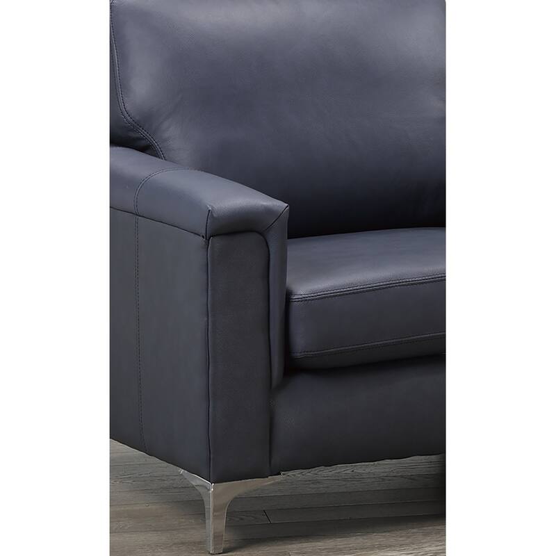 Lessa Modern Premium Top Grain Leather Sofa and Two Chairs Set ...