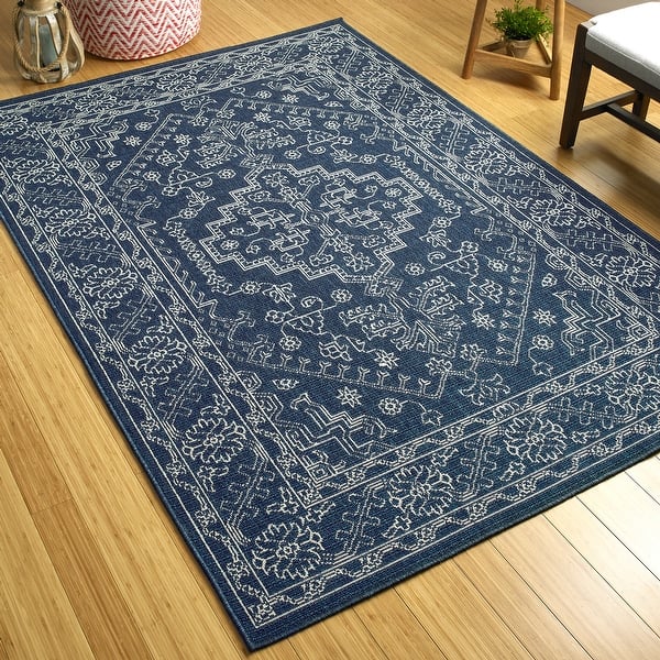 Sunice Traditional Oriental Floral Pattern Indoor/ Outdoor Area Rug