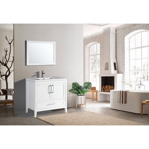 The Willow Collection 36 Inch Modern Bathroom Vanity Bed Bath