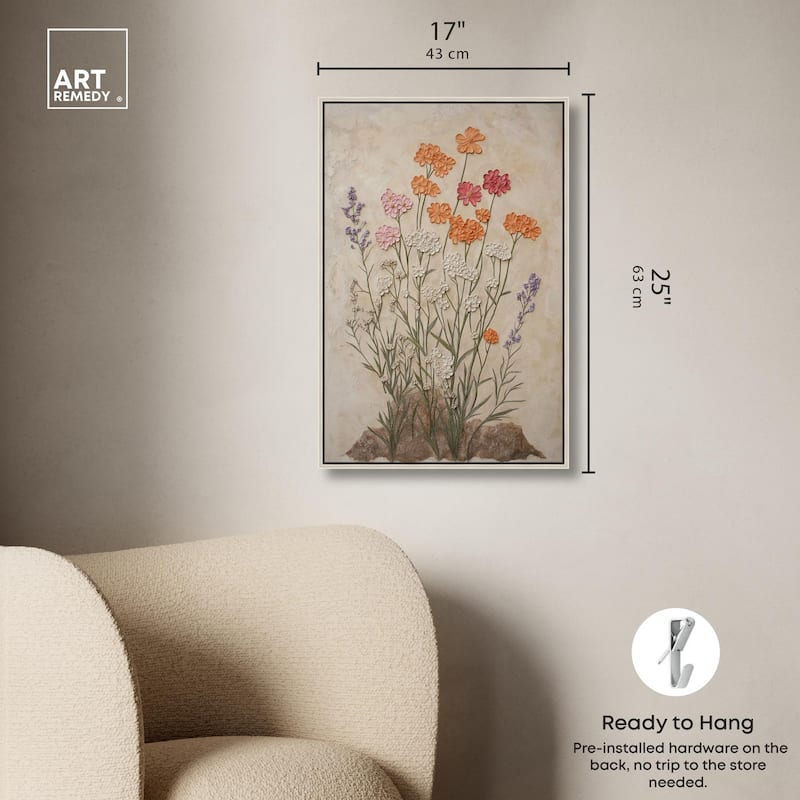 Sculpted Flora Frieze II Canvas by Art Remedy