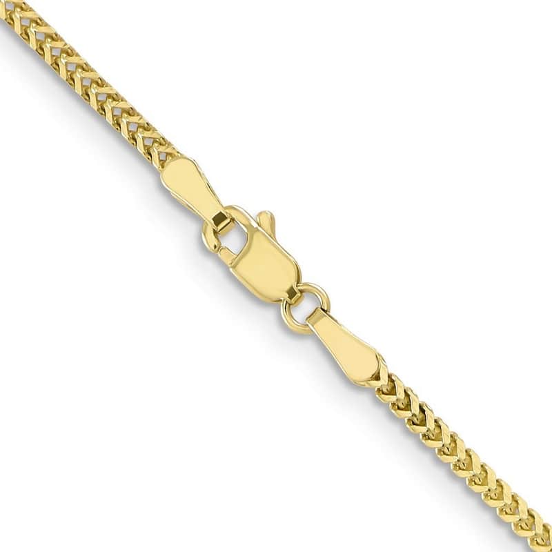 Curata 10k Yellow Gold 1.5mm Franco Chain Bracelet