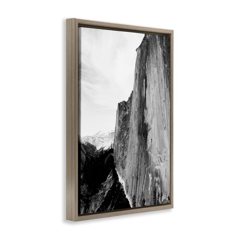 Stupell Tall Natural Cliff at Yosemite Framed Floater Canvas Wall Art Design By Gemma Bardot